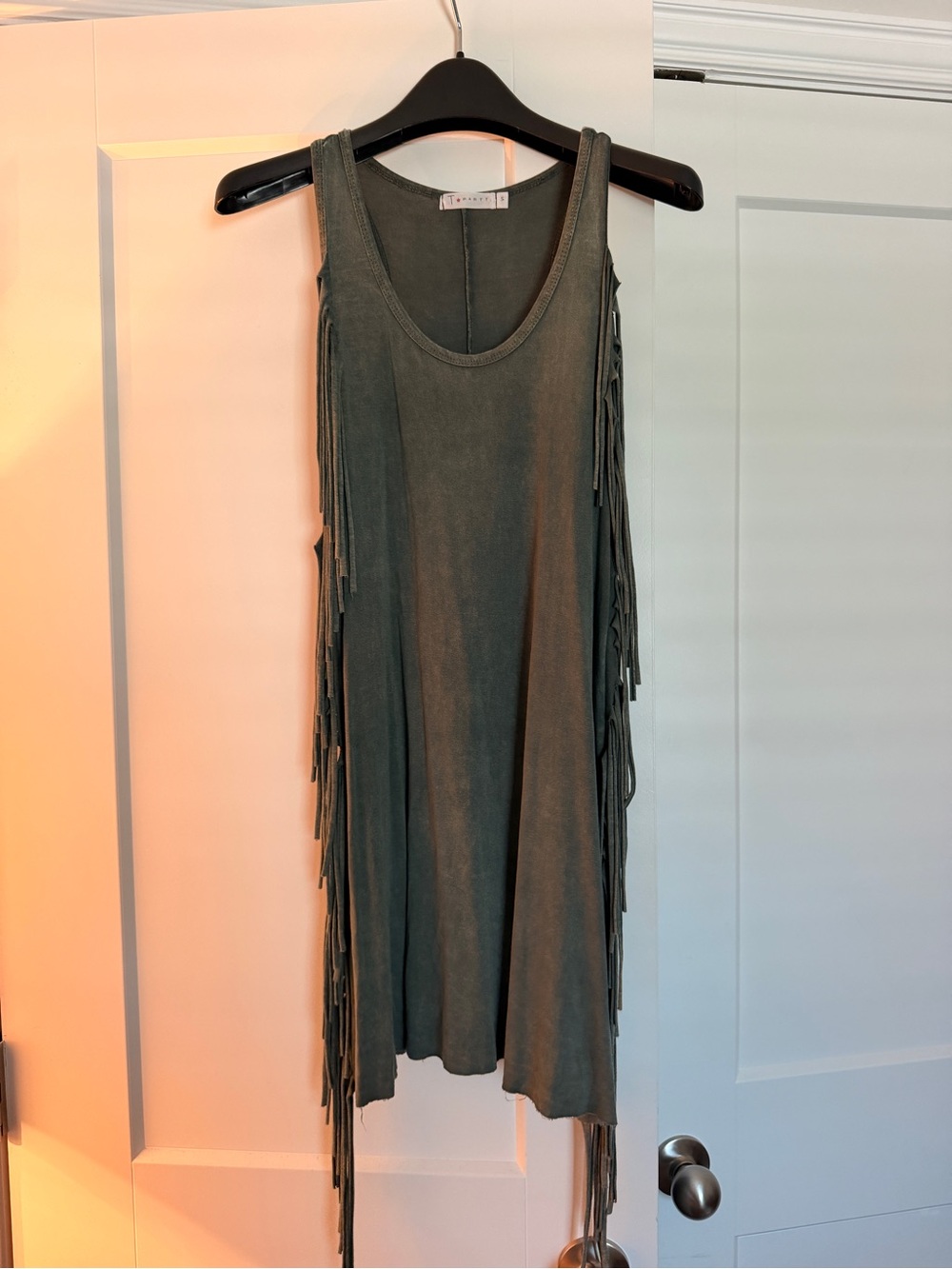 Fringe Tank Dress - Olive Green Women’s Top